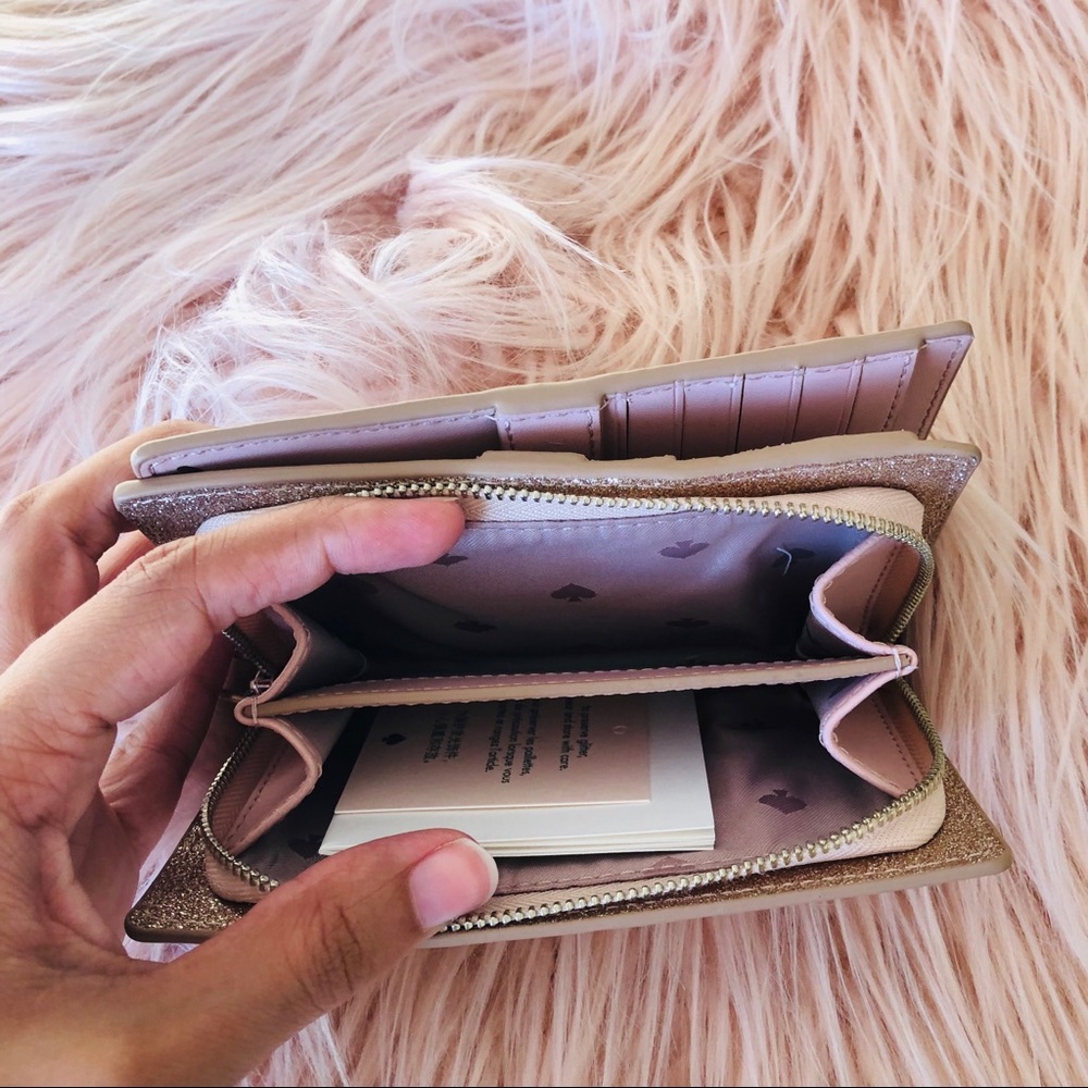 Kate Spade Joeley Medium bifold Wallet Rose Gold - Picture 6 of 8